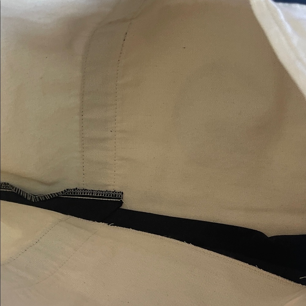 Trader Joe's Cream and navyTote Bag - Picture 4 of 5